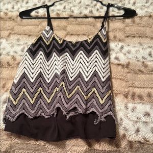 Black and White Graphic Camisole Crop Top